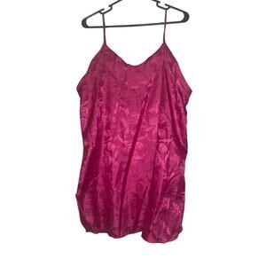 Vintage Fuchsia Spaghetti Strap Slip Dress Night Gown Women's Size Large